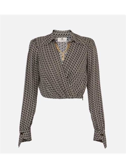GEOMETRIC PRINT SHIRT ELISABETTA FRANCHI | CAS0256E2EF3 Nero/Milk